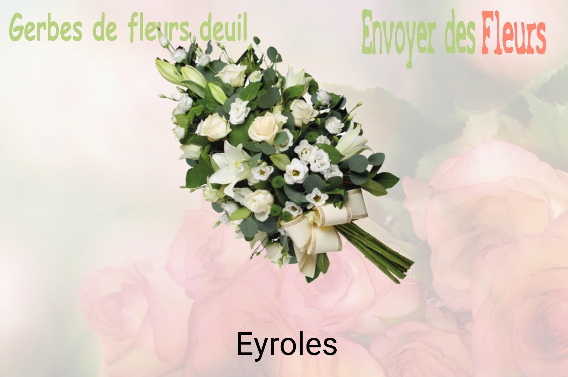 Gerbe de fleurs de deuil livrée à Eyroles